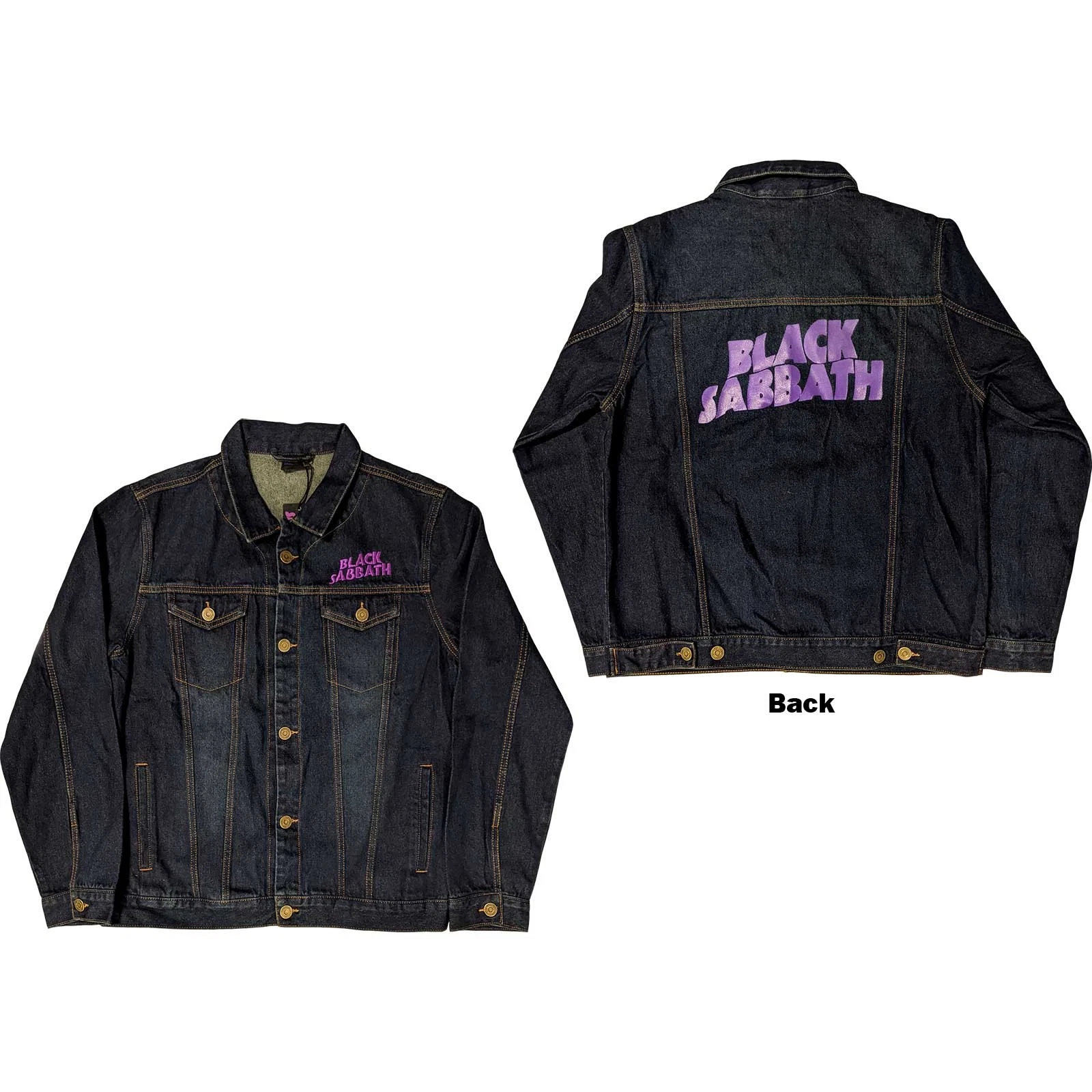 Black Sabbath Denim Jacket: Wavy Logo OFFICIAL NEW