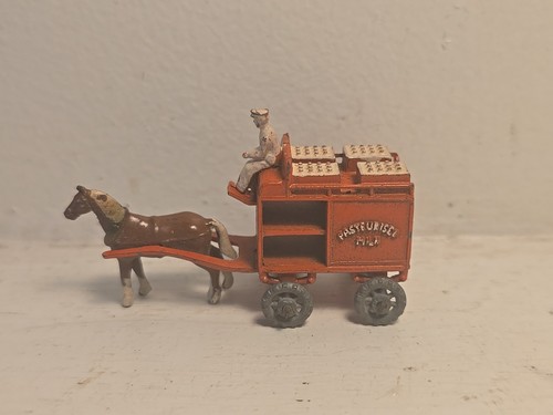Vintage Moko Lesney Matchbox #7a Horse-Drawn Milk Float Orange Miniature - Picture 1 of 6