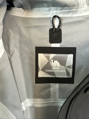 CAMEL CROWN Snow Waterproof Ski Jacket Hood Windproof Blk Grey 3XL Single Layer - Picture 6 of 9
