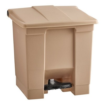 Rubbermaid  Beige Rectangular Plastic Step-On Container 32 Qt. / 8 Gallon