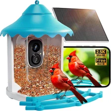 Solar Bird Feeder with 4MP Camera, 2.5K Smart Bird House, Squirrel-Proof	