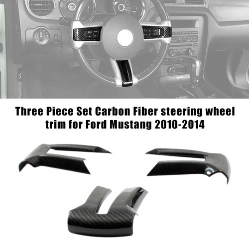 Real Carbon Fiber Steering Wheel Trim For Ford Mustang 2010-2014~AR3Z-3D758-A - Bild 1 von 9