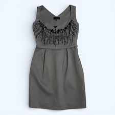 RICHMOND Designer  Evening Grey & Black Mini Dress UK 8 US 4 Studded