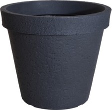 Anthracite Stone Large Plant Pot Outdoor Garden Tall Round Plastic Tree Planter