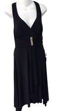 NWT B SMART Black Dress Cocktail Evening Party Size 8 Sleeveless Rhinestones