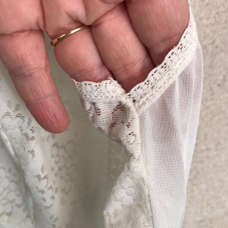 Top sin cordones vintage para mujer 14 medidas (sin etiqueta de talla) marfil encaje clásico abuela Foto 4 de 4