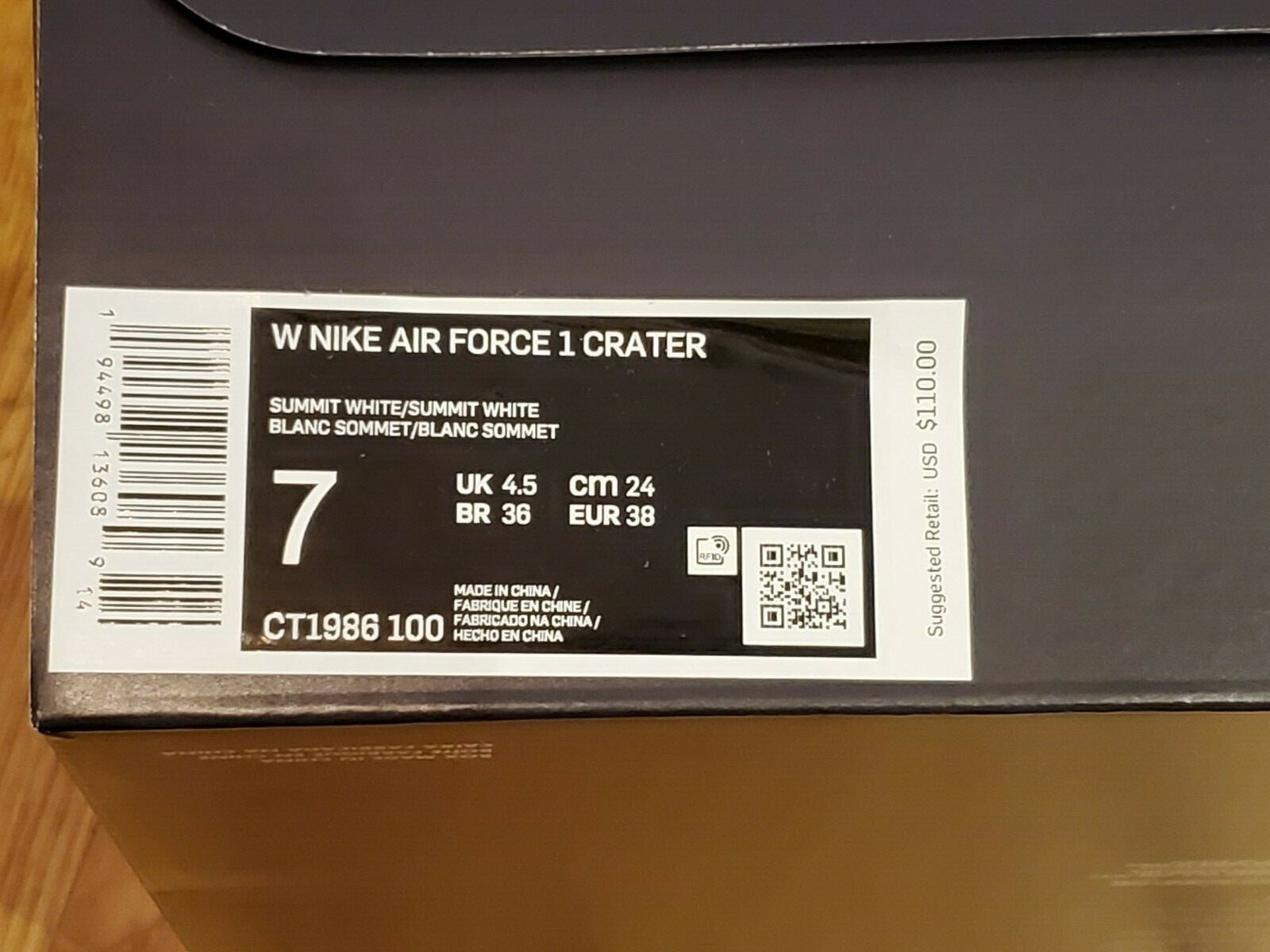 Nike Air Force 1 Crater Summit White AF1 New Shoes CT1986100 Women Size 7 NEW