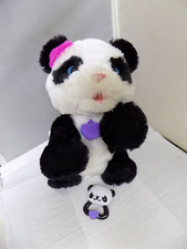 Baby Panda with Pink Flower Bow FurReal Friends 2013 Hasbro Rattle WORKING