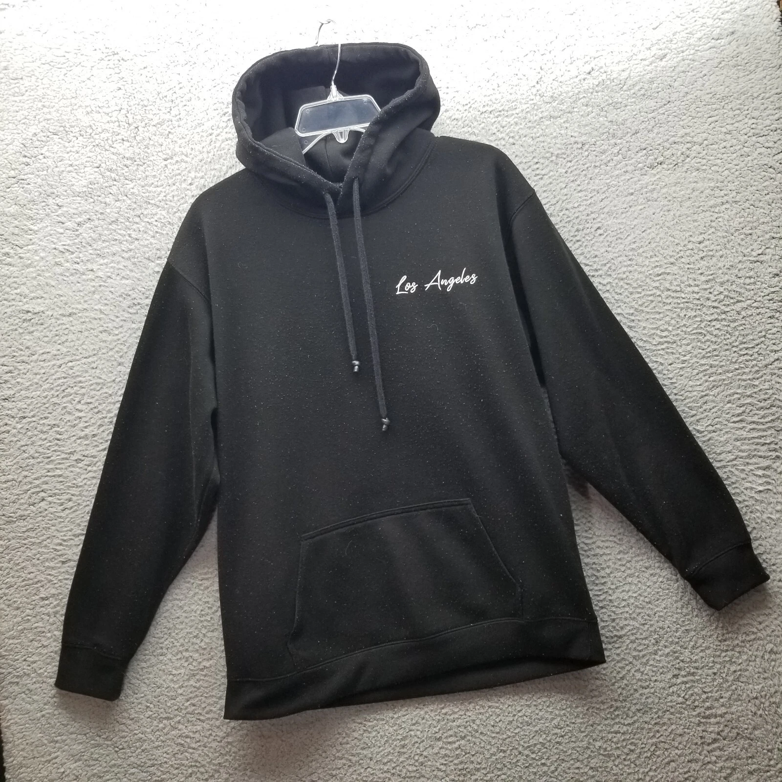 PALM ANGELS Felpa con cappuccio Vivre La Vie da uomo nera media Los Angeles palma Lowrider pullover