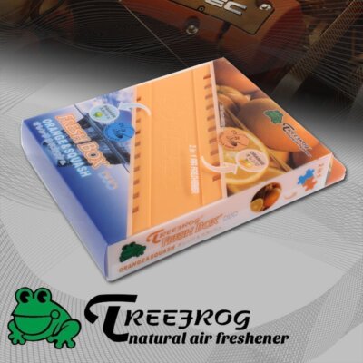 1 X Tree Frog Orange+Squash Mixed Natural Extreme Car Air Freshener Fresh Box