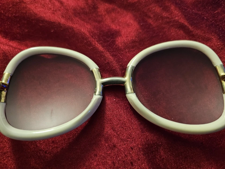 Gafas de sol Ted Lapidas vintage G23 marfil/dorado rosa de gran tamaño Foto 3 de 4