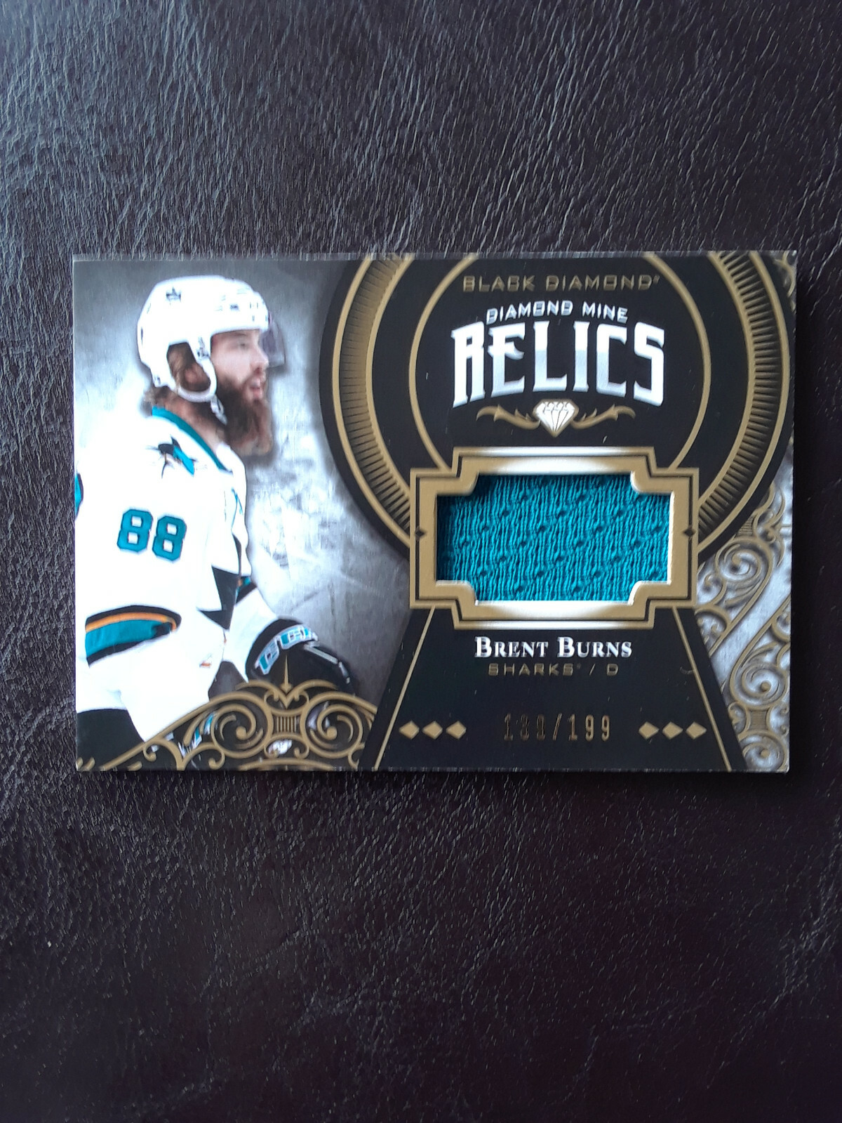 2016-17 UD Black Diamond Mine Relics Jersey 139/199 Brent Burns Sharks 