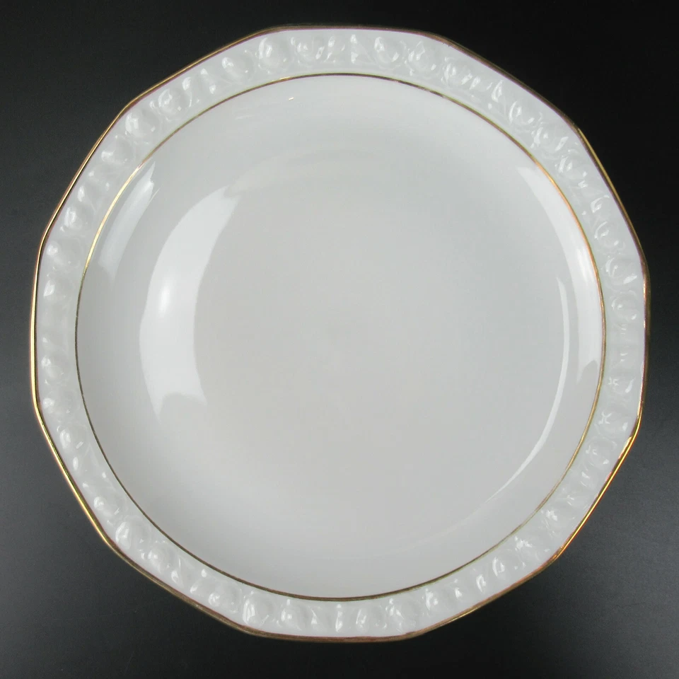 Winterling Röslau Porzellan Speiseteller Serie Rosenkante weiß Goldrand 24,5cm