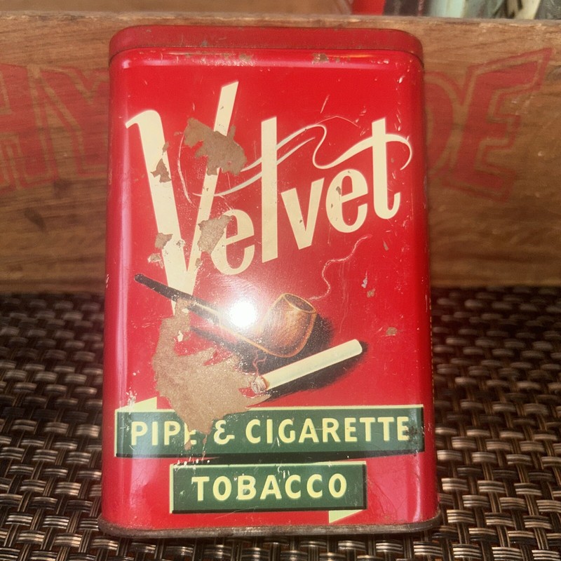 Velvet Pipe & Cigarette Tobacco Tin Case