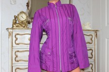 Jobis Designer Light Quilted Purple Jacket Coat Size 42 Eur Bust 43"