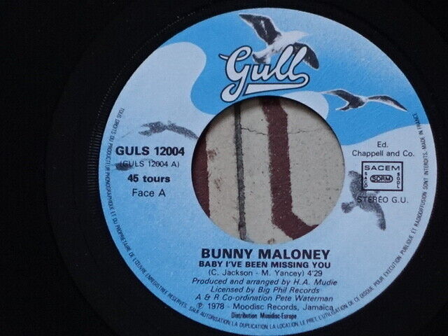 BUNNY MALONEY - Baby I've Been Missing You 7" FRANCE P/S 1978 REGGAE EX/EX