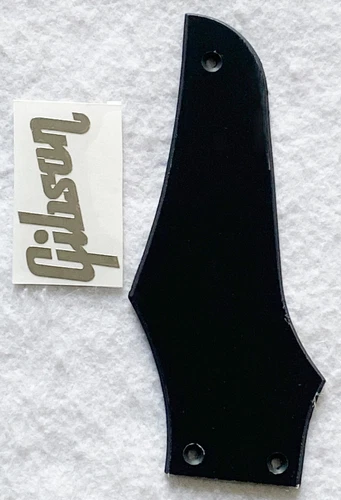 New For Gibson Firebird Truss Rod Cover+Silver Decal Guitar Pickguard 1Ply Black