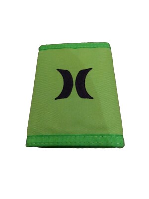 Hurley One & Only Tri - Fold Wallet Full Logo Neu Grün Schwarz MAX0000320