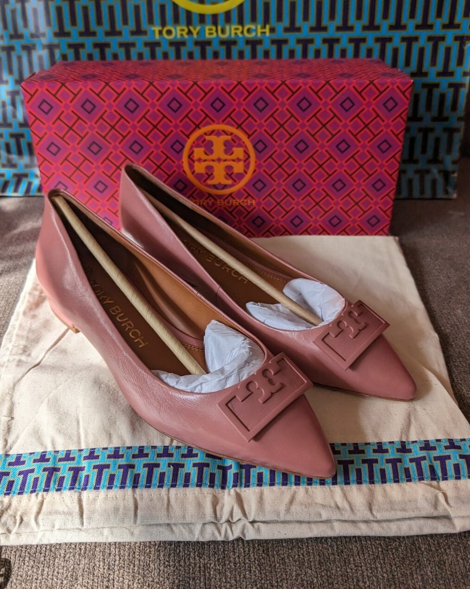 Tory Burch Gigi 20mm Pointy Toe Flats Size 7.5 $378 NIB Rosa Pink