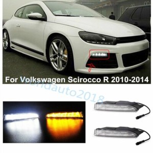 para vw scirocco r 2010 2013 drl led luz de circulacao diurna neblina lamp w turn signal ebay