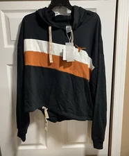 NEW Texas Longhorns GameDay Couture Crop SWEATSHIRT Hoodie Womens SZ 3XL NWT $60
