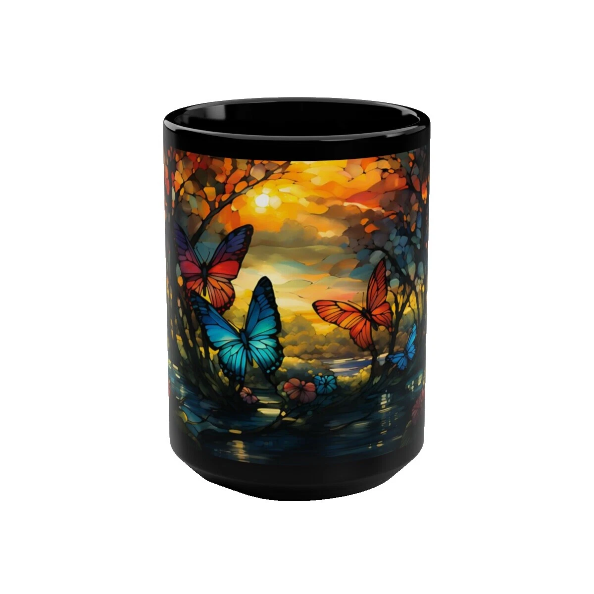 Tazas negro de vidrio