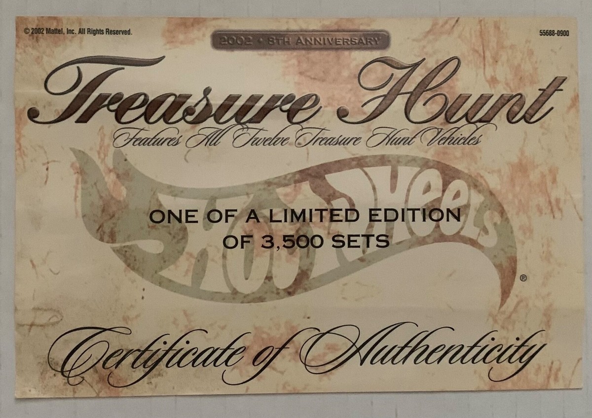 2002 Hot Wheels Treasure Hunt Sealed Set Limited Edition 1 Of 3500