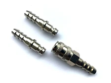 LPG Quick Release Coupling Connector 1 Extra Nozzle For 8mm Bore Hose Silver Col