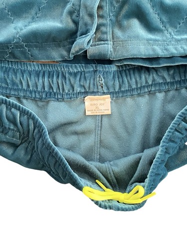 Chándal para mujer Euro Joy verde azulado 2 piezas terciopelo informal ocio Y2K vintage - Imagen 8 de 8