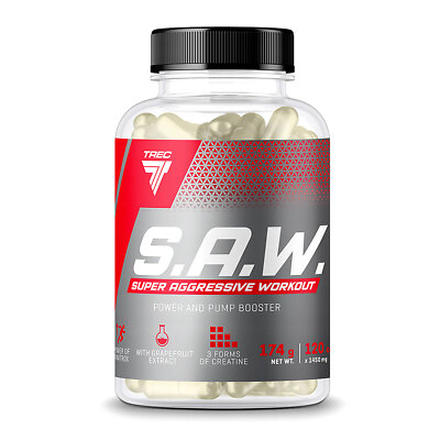 TREC NUTRITION SAW 120 CAPS - Kraftvolles Pre-Workout für explosive Workouts