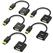 Lot of (5) BENFEI DisplayPort to DVI DVI-D Single Link Adapter