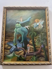 Charles elmer Harris Painting Abstract Surrealism Modernism Listed Ben E Kosh