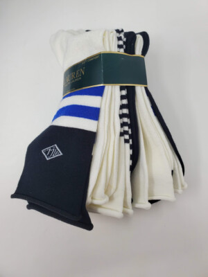 Polo Ralph Lauren Women's 6 pk Roll-Top Trouser Sock Sz 9-11 fits shoe sz 4-10.5