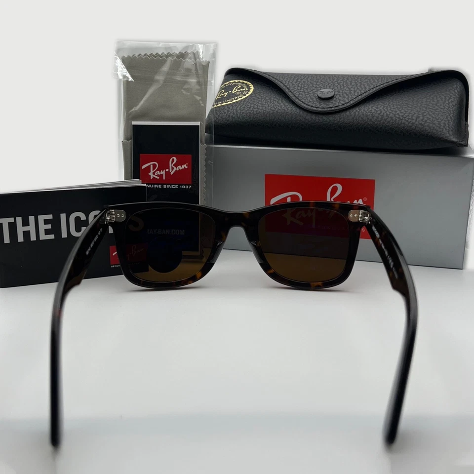 Gafas de sol Ray-Ban RB2140 902/57 Wayfarer marrón tortuga 50 mm lentes polarizadas Foto 2 de 4