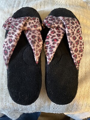 Avon Leopard Print Slippers Large (9-10) NEW