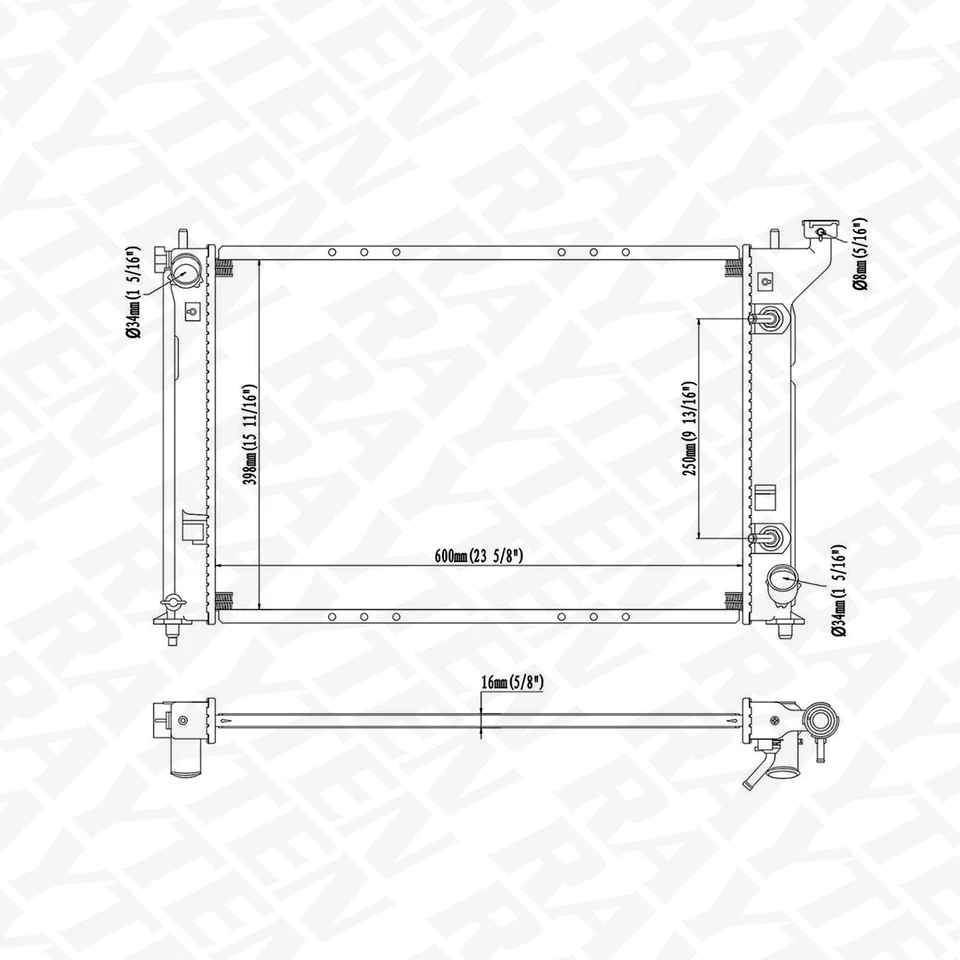 Radiator for 2005 2006 2007 2008 2009 2010 Scion tC 2.4L L4 DPI-2776 1640022170 Foto 2 de 4
