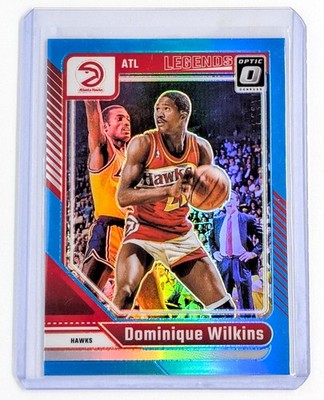 2024-25 Donruss Optic Aqua #238 Dominique Wilkins #021/225 Jersey #'d Hawks HOF