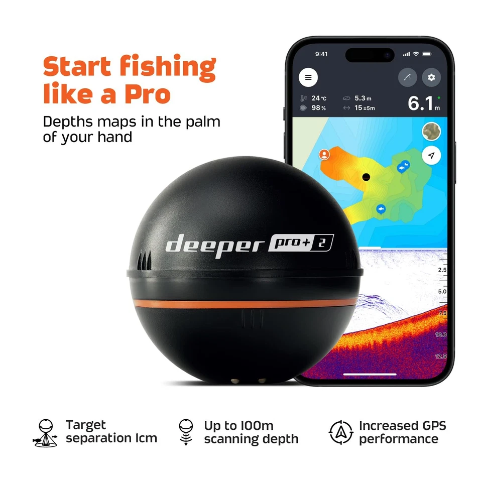 PRO+ 2 Sonar - Portable Fish Finder and Depth Finder for Kayaks, Boats and Ic... - Image 2 of 4