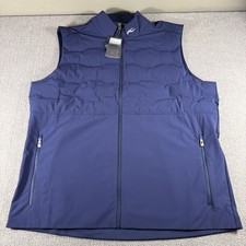 KJUS Regulator Quilted Insulated Vest Golf Full Zip Water Repellent Mens Blue