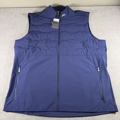 KJUS Regulator Quilted Insulated Vest Golf Full Zip Water Repellent Mens Blue