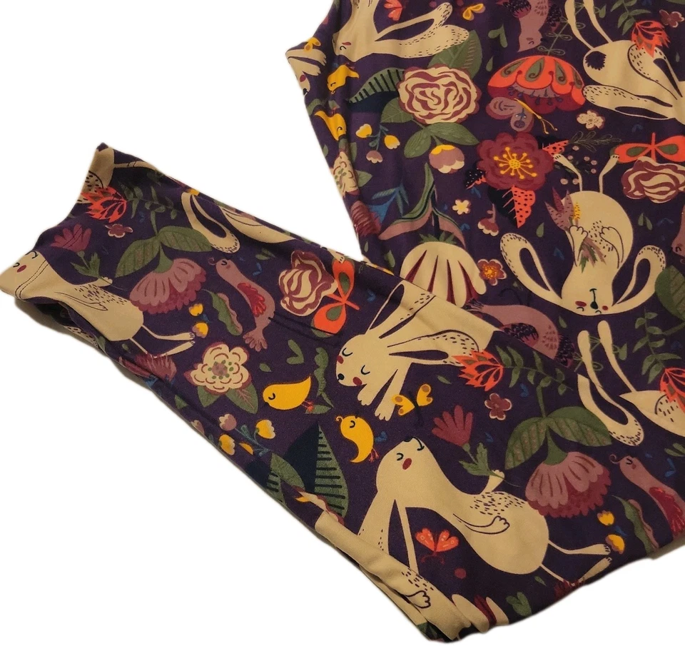 Leggings Lularoe raros - Nuevos sin etiquetas - Conejitos florales  Foto 4 de 4