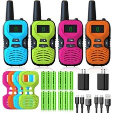 Walkie Talkies for Kids - Rechargeable 4 Pack: Walky Talky for Kids with Char...