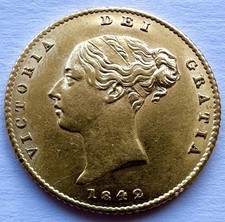1842 Half Sovereign Shield - Victoria British Gold Coin*816