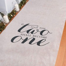 100ft White Script Wedding Aisle Runner Bridal Ceremony Walkway Decor