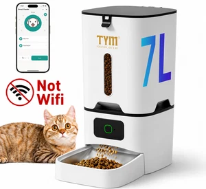 TYM Feeder automatique Cat, 7L Distributeur d'aliments pour chats de temps pour les aliments secs, APP Contrôle P