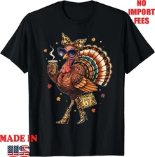 Leopard Coffee 67 Meme Funny Thanksgiving Turkey T-Shirt, UNISEX Adult Kid Tee