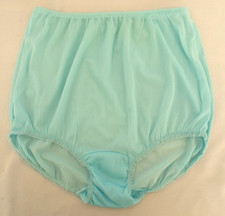 Vintage 1970s Texsheen Blue Sheer Nylon Granny Panties Size 9 Mushroom Gusset