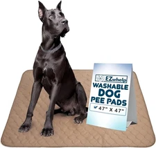 EZwhelp Washable Pee Pads for Dogs - Waterproof Reusable Training Pads, 47"x47"