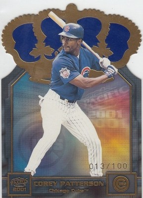 COREY PATTERSON /100 PACIFIC GOLD CROWN DIE CUT BLUE CHICAGO CUBS #11 2001 01