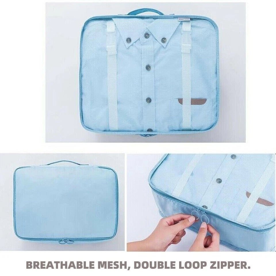 8X Packing Cube Travel Luggage Organiser Compression Suitcase Cloth Storage Bag - image 4 of 4